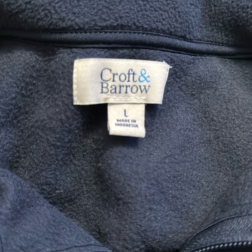 Croft & Barrow Fleece long sleeve 1/4 zip navy sweatshirt - Picture 6 of 7